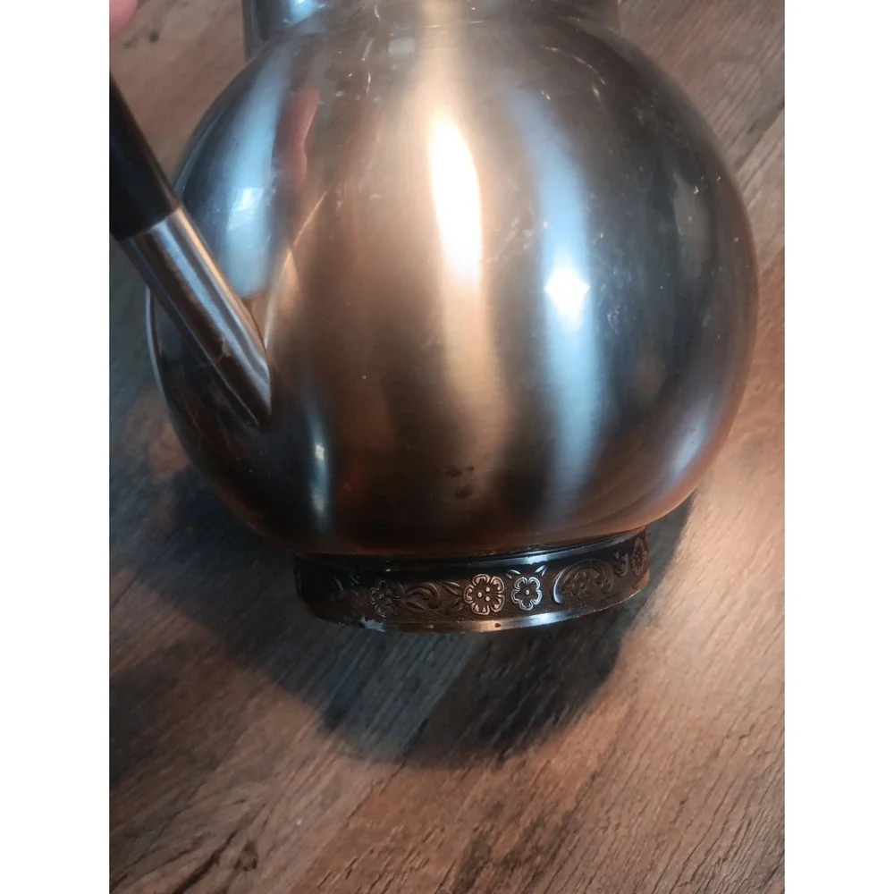 Vintage Stainless Steel Coffee‎ Pot with Decorative Top